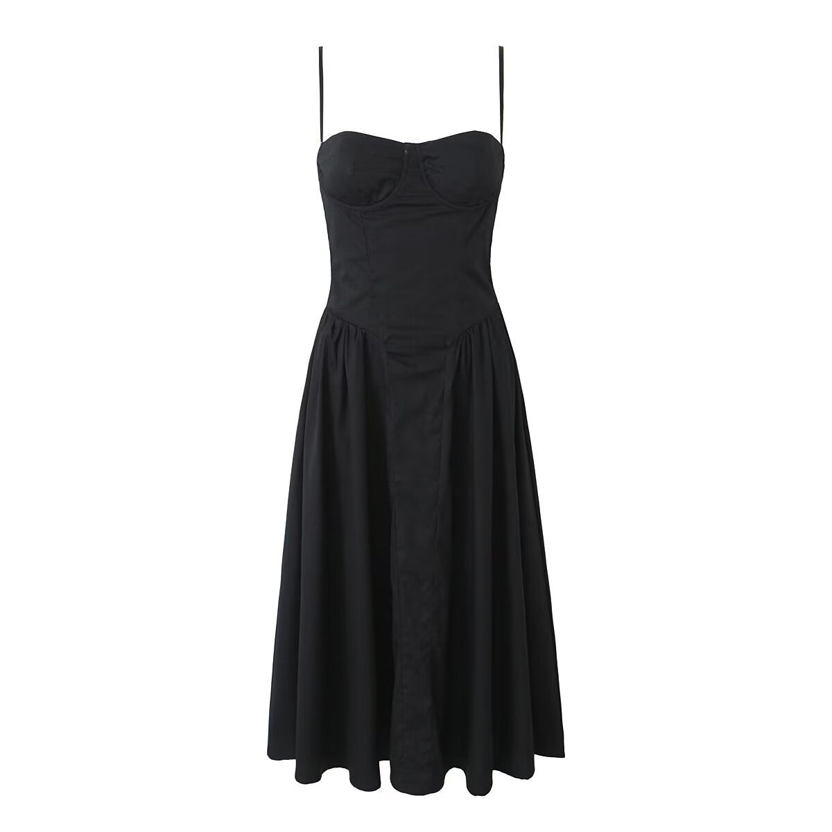 Chic Summer Black midi dress