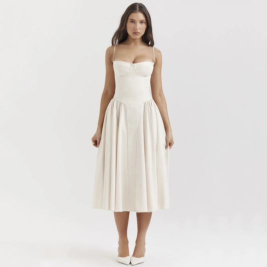 Chic Summer Cream midi dress