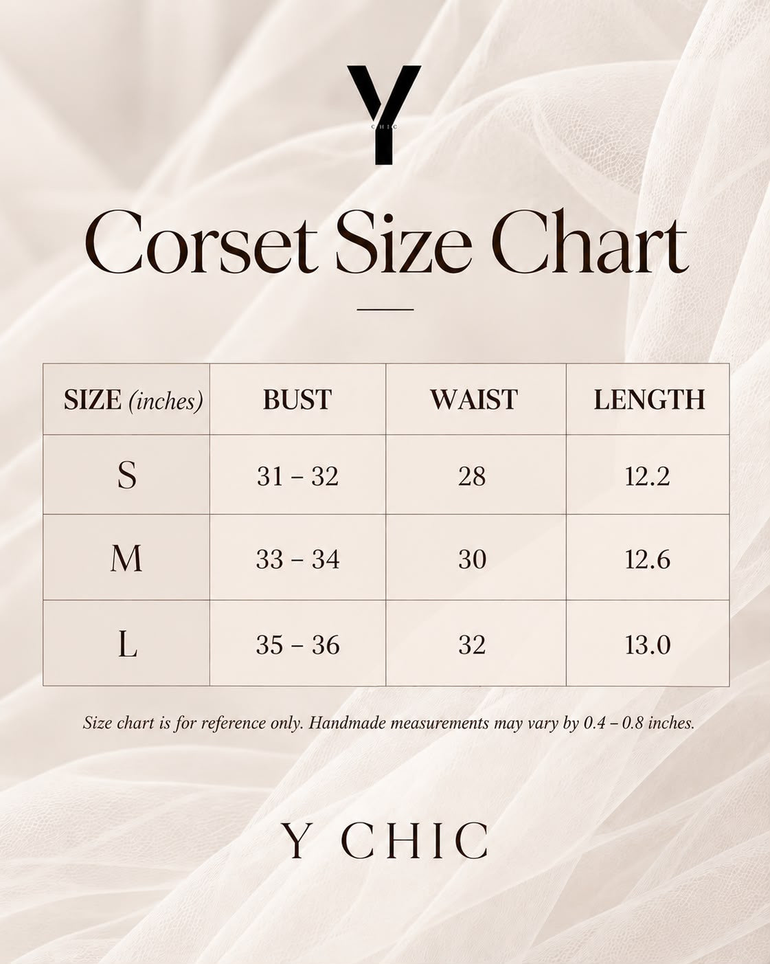 Corset size chart - Snow Leopard Lace Corset Bodysuit