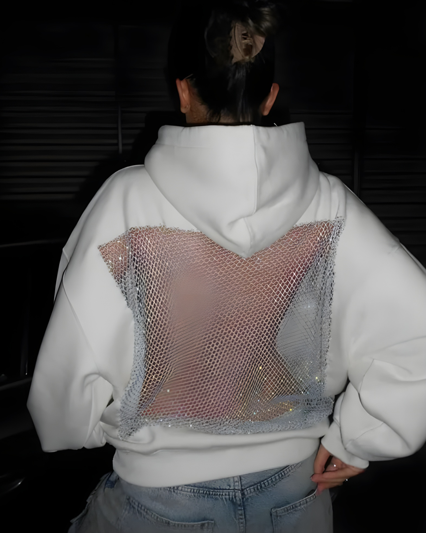 Crystal Mesh Back Hoodie