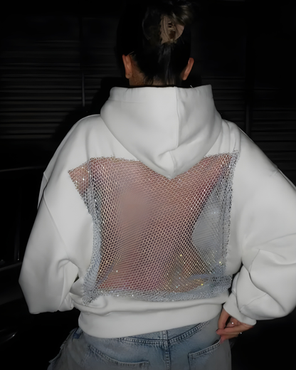 Crystal Mesh Back Hoodie