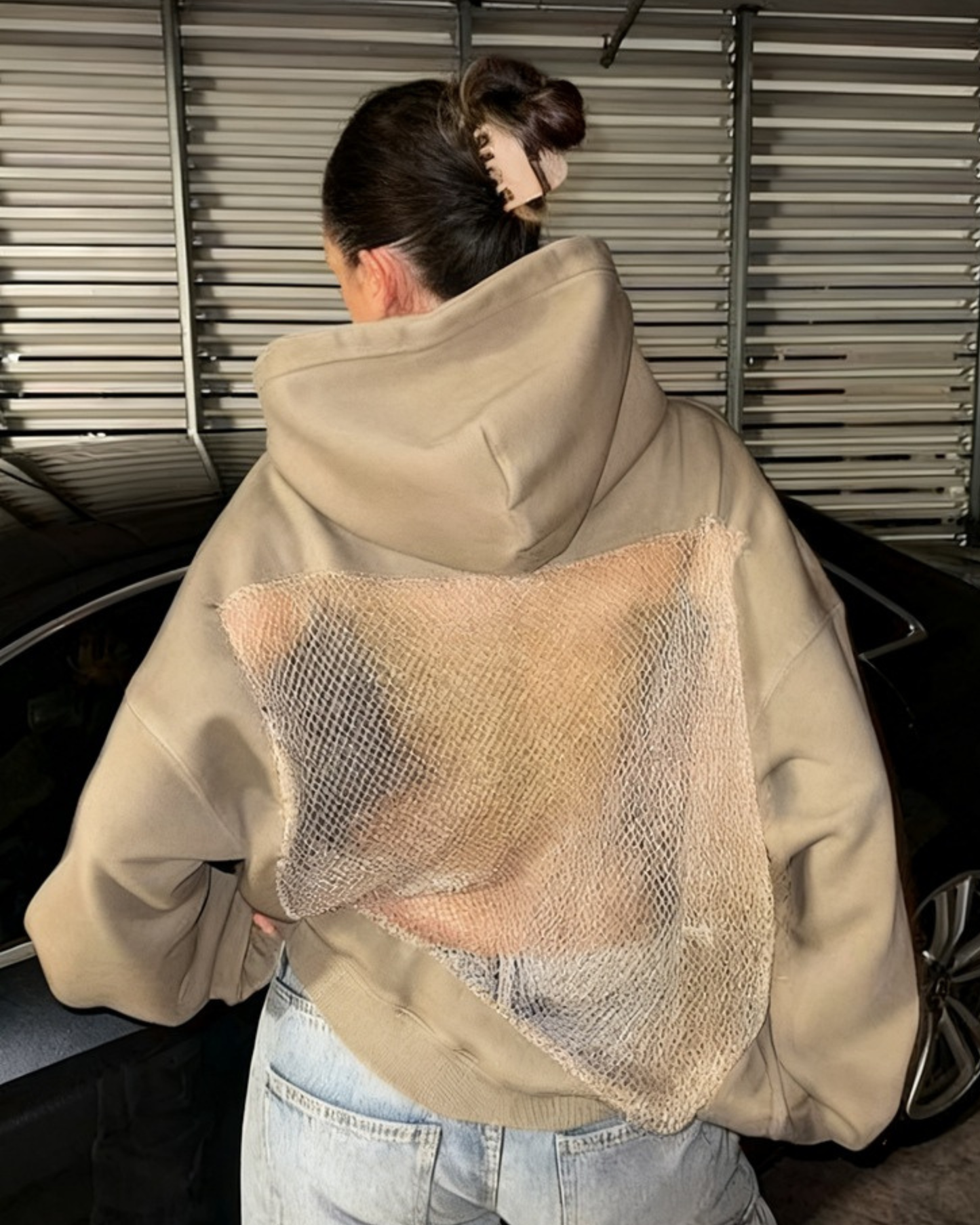 Crystal Mesh Back Hoodie