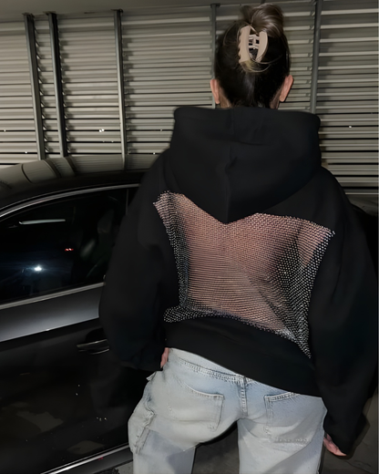 Crystal Mesh Back Hoodie