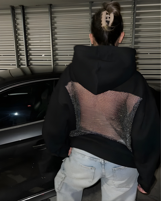 Crystal Mesh Back Hoodie
