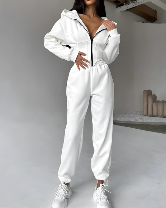 Zip-Front Corset Jumpsuit