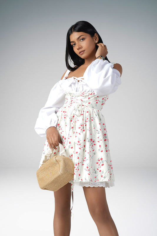 Cottage core mini floral dress