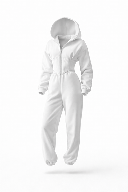Zip-Front Corset Jumpsuit