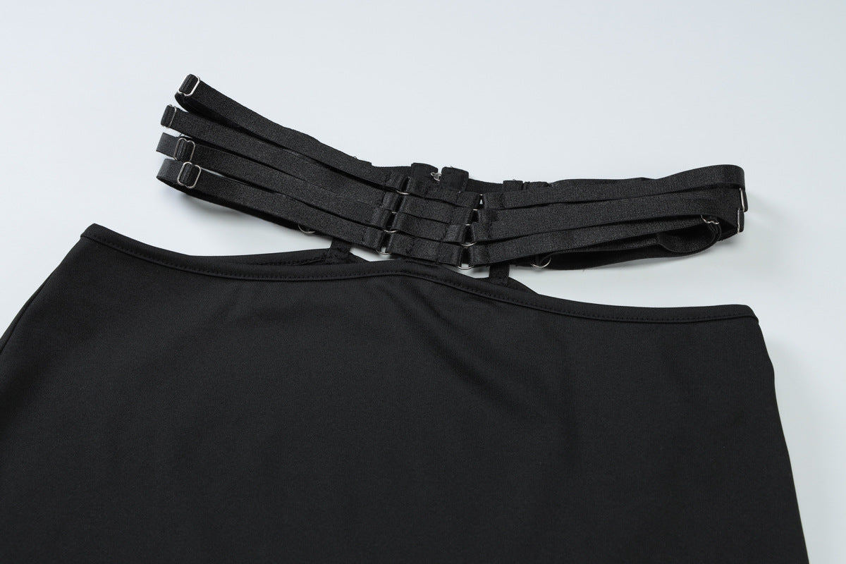 Strappy black two piece