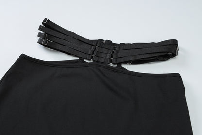 Strappy black two piece