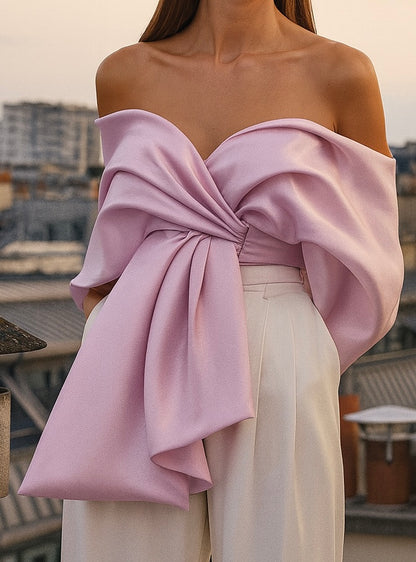 Rosé Whisper Draped Top