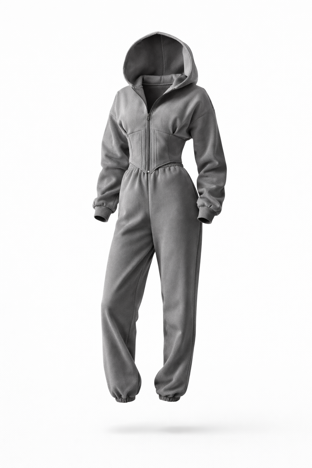 Zip-Front Corset Jumpsuit
