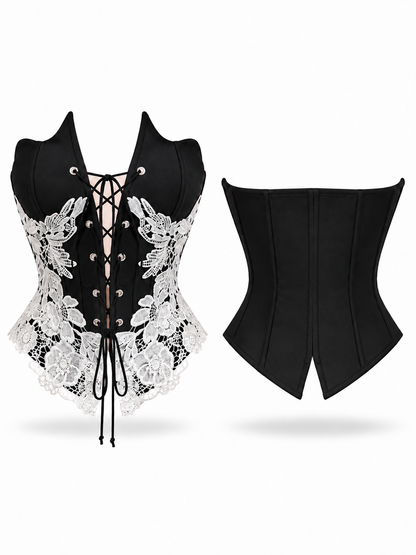 Bordeaux Rouge Leather Corset