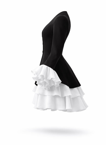 Black & White Ruffle Blazer Mini Dress