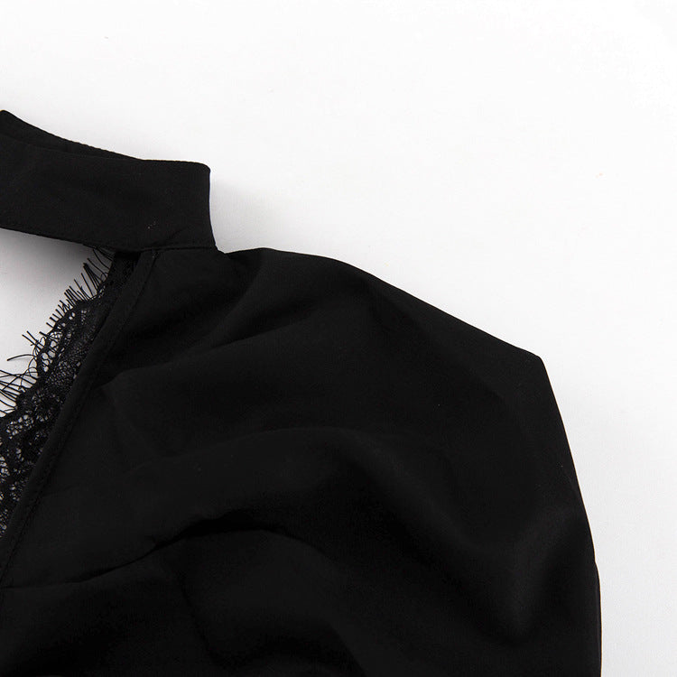 Glamorous sleeve mini black dress