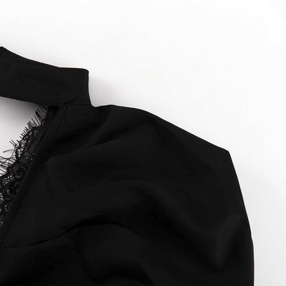 Glamorous sleeve mini black dress