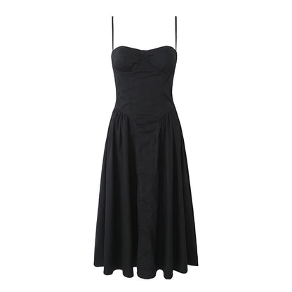 Chic Summer Black midi dress