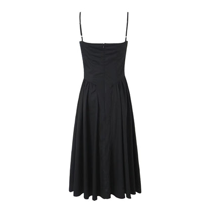 Chic Summer Black midi dress