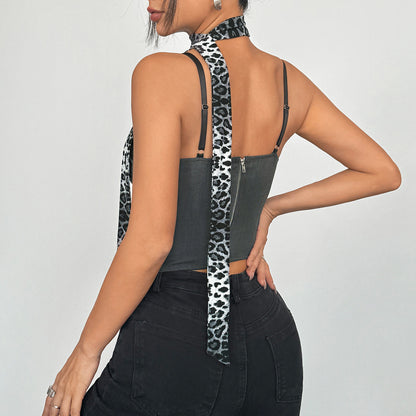 Feline Noir Leopard Corset Top - image 3