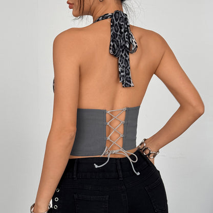 Feline Noir Leopard Corset Top - image 4