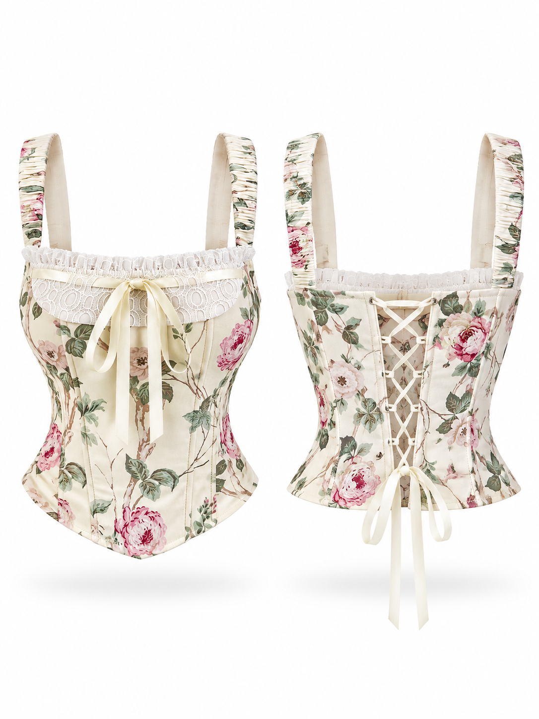 Rosé Garden Floral Corset Top - image 2