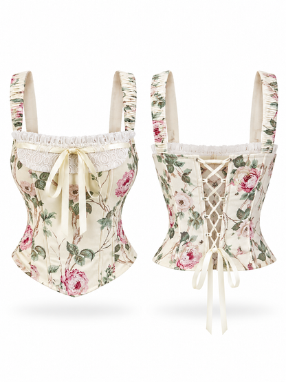 Rosé Garden Floral Corset Top - image 2