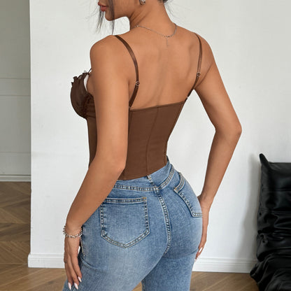 Shadow Bloom Mesh Corset Top - image 3