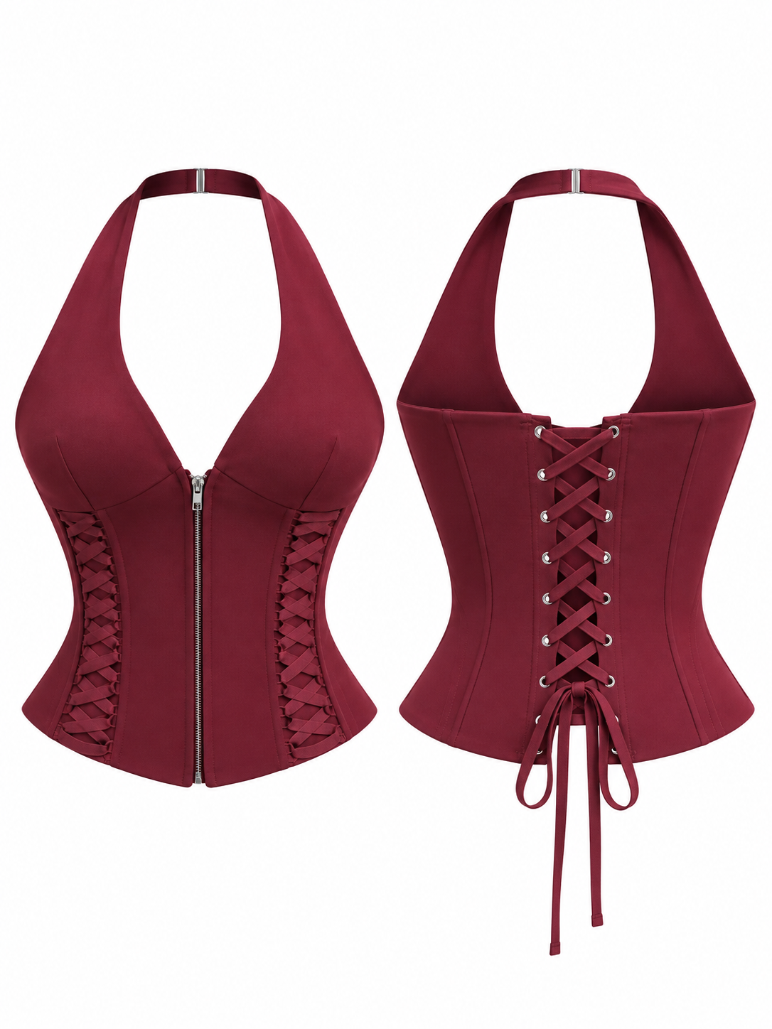 Bordeaux Sculpt Lace-Up Corset - image 2