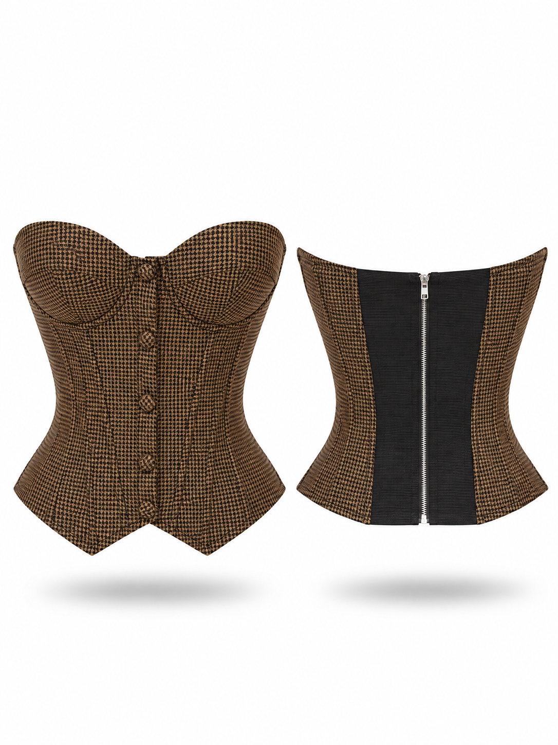Espresso Check Sweetheart Corset - image 2