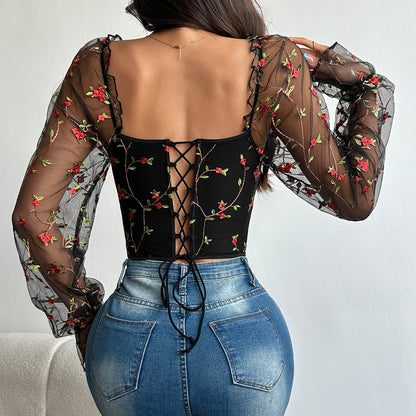 Rose Noir Embroidered Corset - image 2