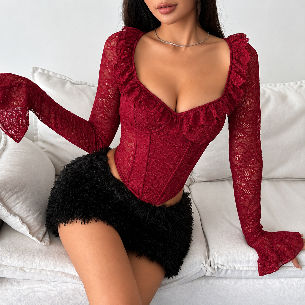Crimson Lace Muse Corset - image 1
