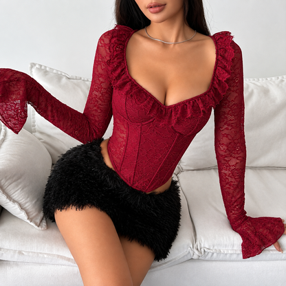 Crimson Lace Muse Corset - image 1