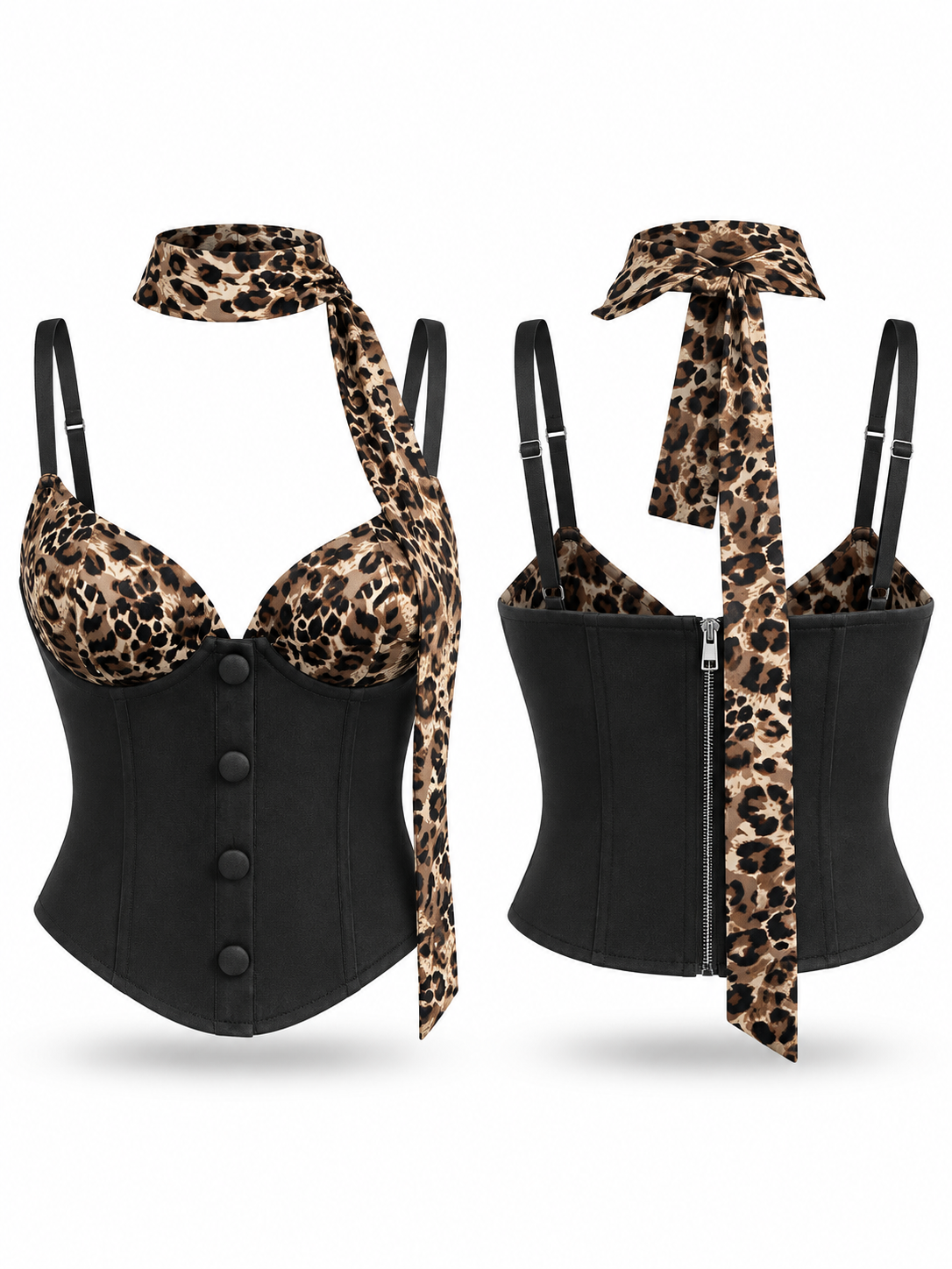 Leopard Noir Corset - image 2