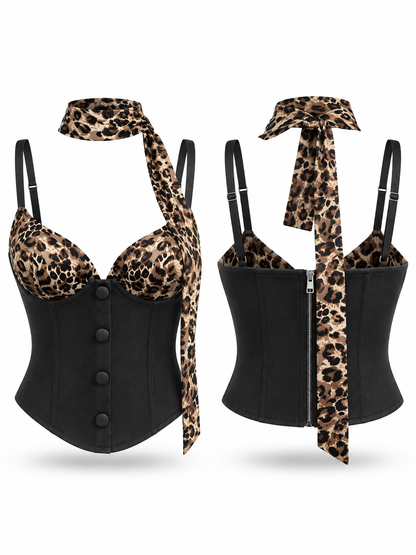Leopard Noir Corset - image 2