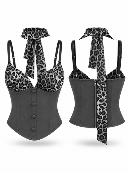 Monochrome Leopard Corset - image 2