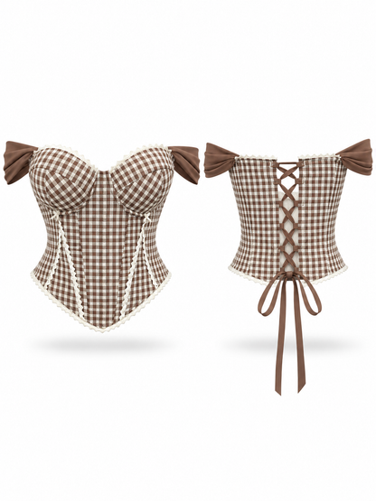 Mocha Gingham Muse Corset - image 2
