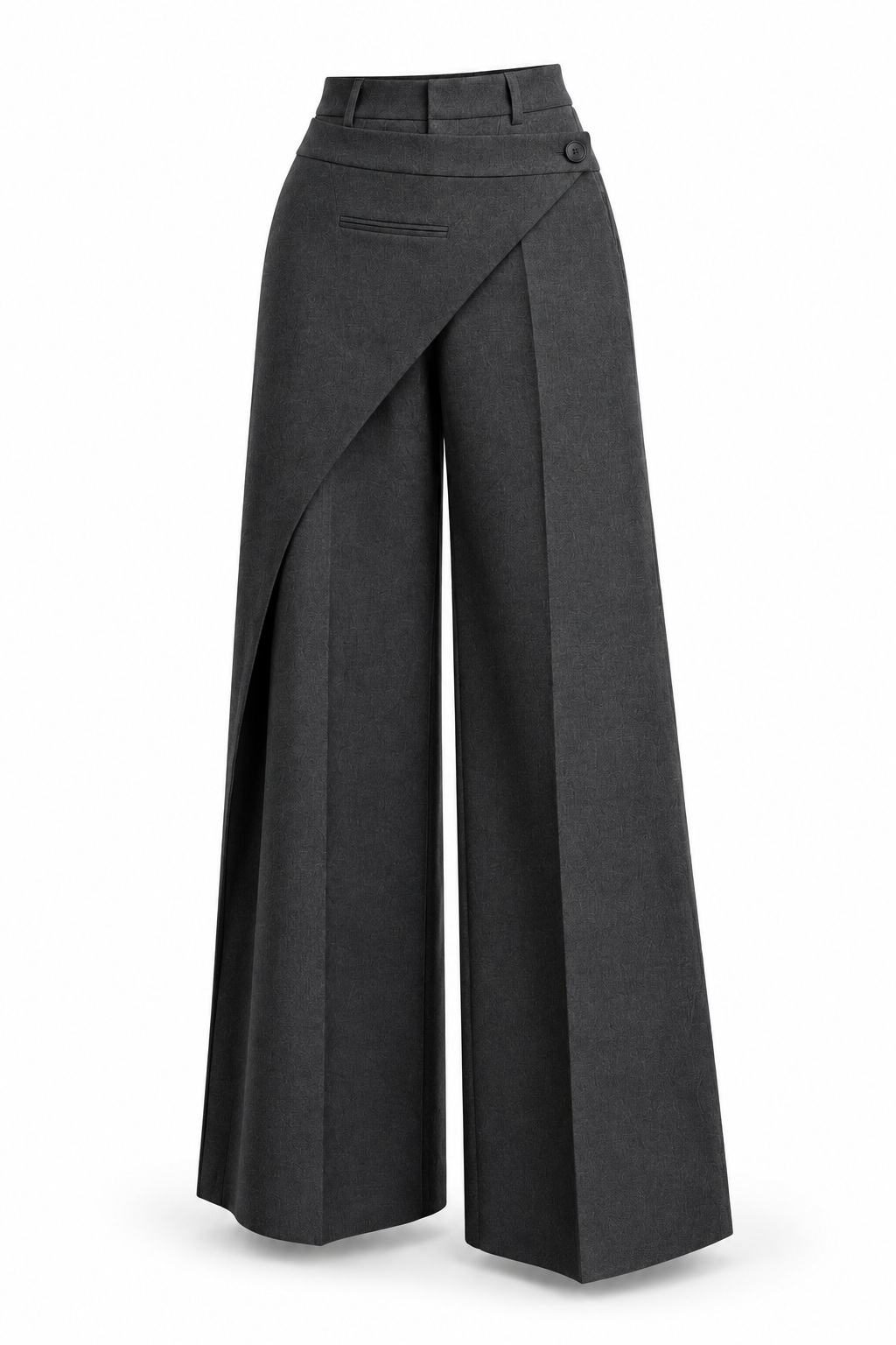 Charcoal Draped Wrap Trousers - image 1