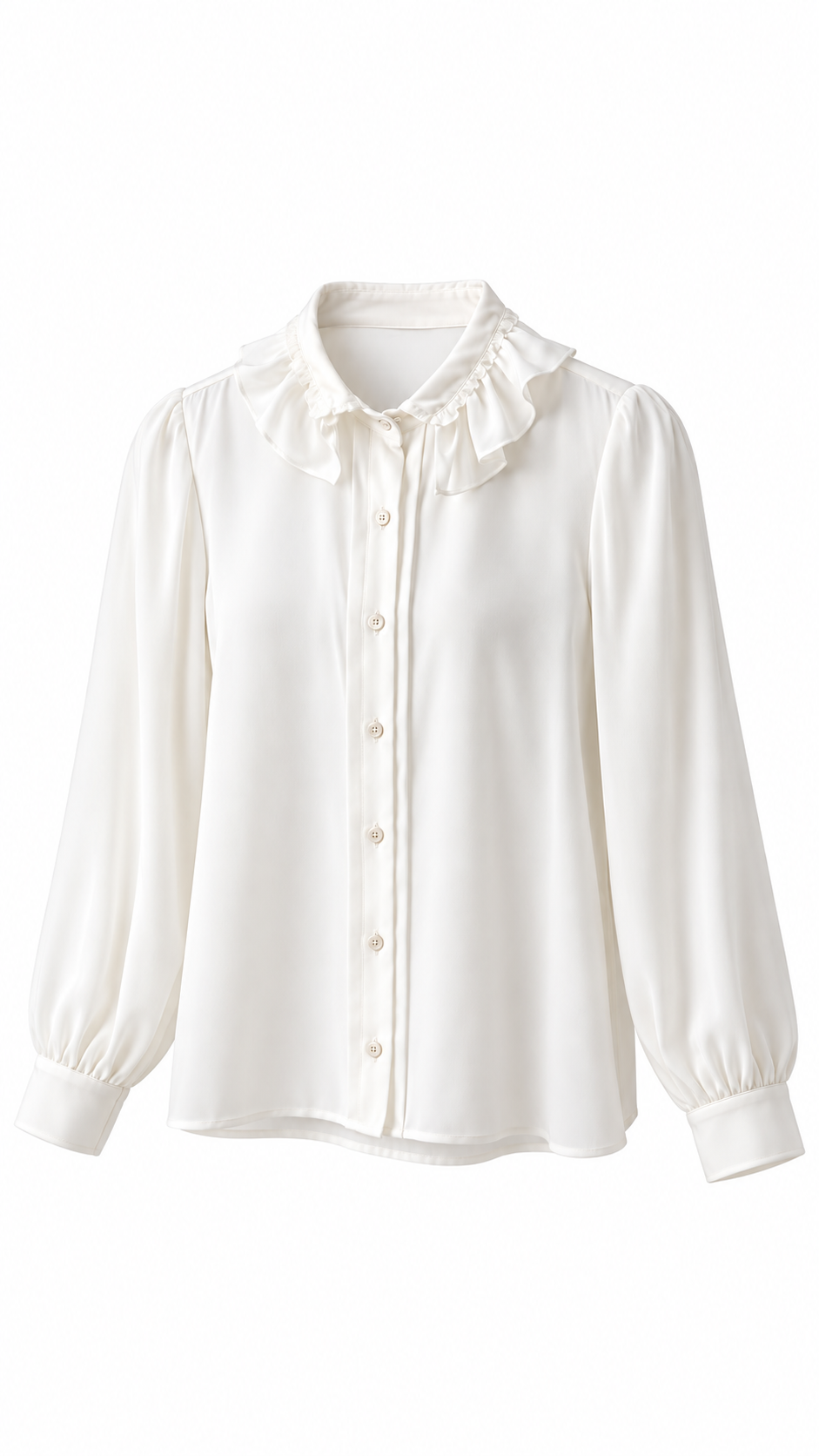 Champagne Lace-Collar Tailored Blouse - image 1