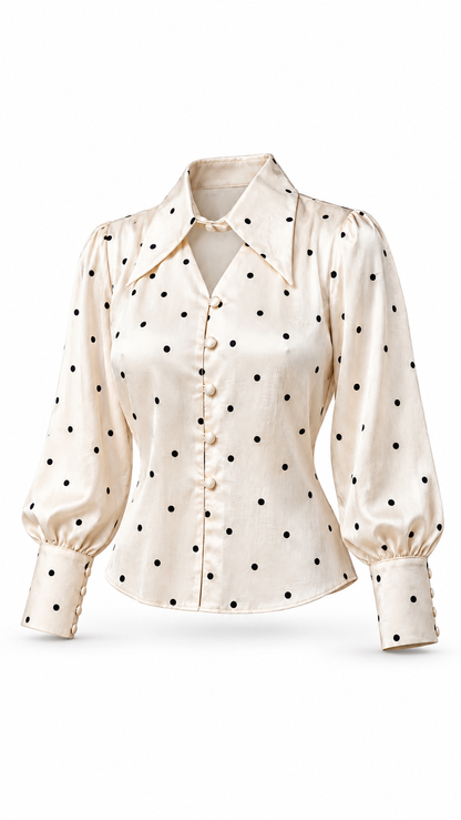 Champagne Noir Dot Blouse - image 1