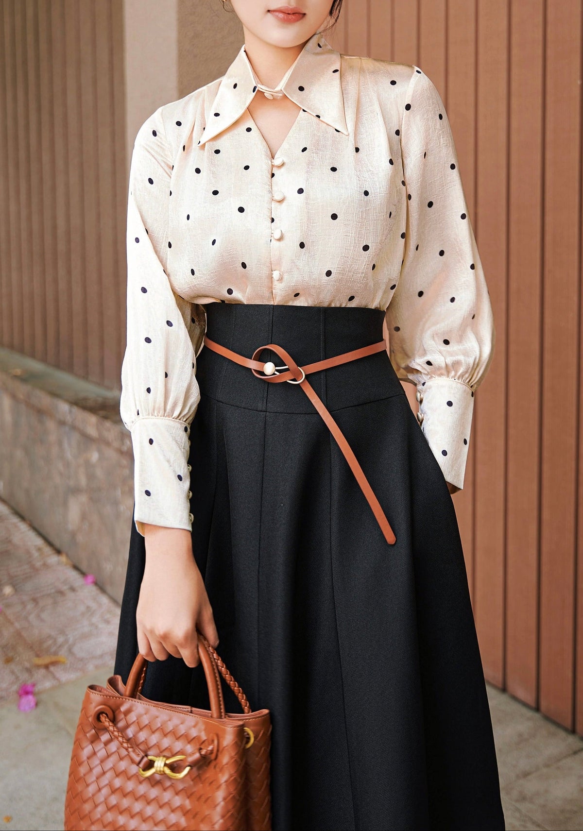 Champagne Noir Dot Blouse - image 2