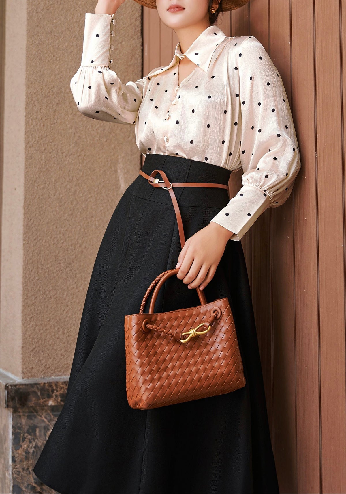 Champagne Noir Dot Blouse - image 3