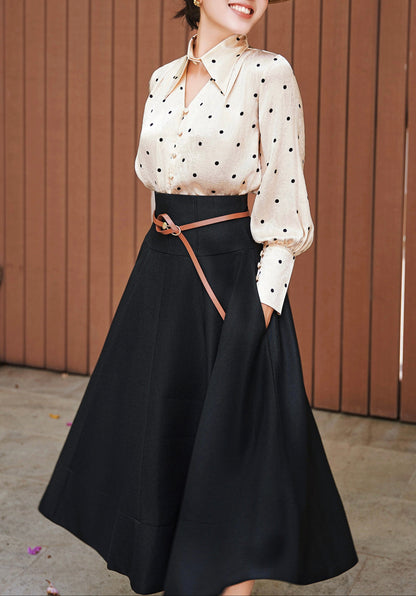 Champagne Noir Dot Blouse - image 4