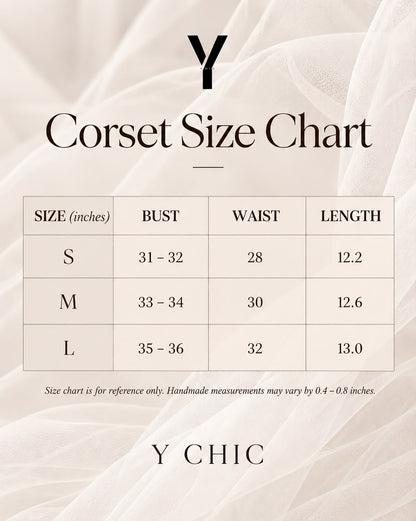 Corset size chart - Snow Leopard Lace Corset Bodysuit